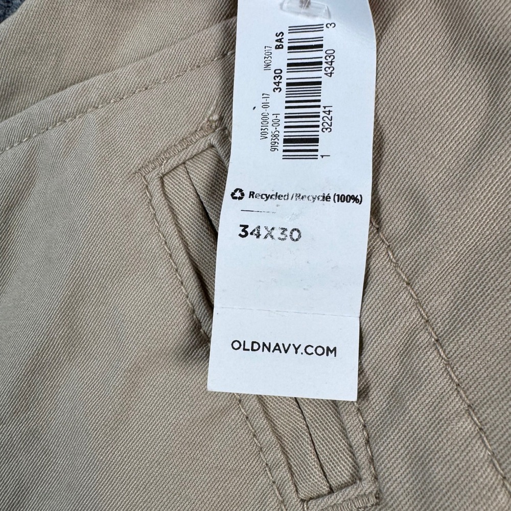Old Navy Mens Broken-In Straight Chino Pants Khaki Tan 35x30 New - Picture 3 of 11